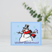 Winter Wonderland Carte postale Snowman (Debout devant)