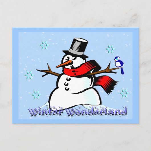 Winter Wonderland Carte postale Snowman (Devant)