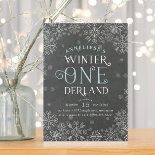 Winter Wonderland Chalkboard Premier Invitation d'