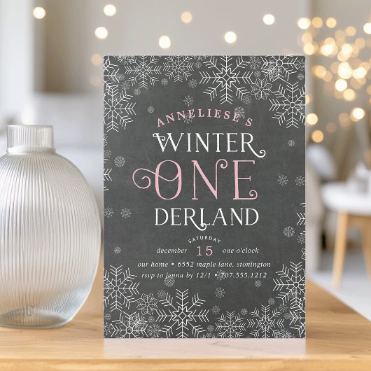 Winter Wonderland Chalkboard Premier Invitation d'