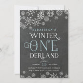 Winter Wonderland Chalkboard Premier Invitation d' (Devant)