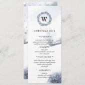 Winter Wonderland Christmas Dinner Menu Invitation (Devant / Derrière)