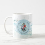 Winter Wonderland Christmas Mug<br><div class="desc">Ces tasses personnalisées présentent une scène hivernale aquarelle avec des montagnes enneigées, une forêt de pins et un cardinal rouge, ce qui en fait un cadeau unique et charmant pour les jeunes mariés et les couples. Ils servent également de faveurs de noces de Noël parfaites que vos invités peuvent profiter...</div>