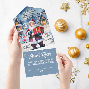 Winter Wonderland Christmas Santa Baby shower All In One Uitnodiging