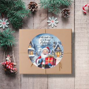 Winter Wonderland Christmas Santa Baby shower Ronde Sticker