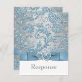 Winter Wonderland Coeurs joints carte RSVP (Devant / Derrière)