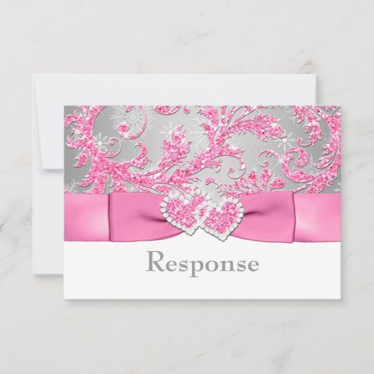 Winter Wonderland Coeurs joints RSVP - Rose (Devant)