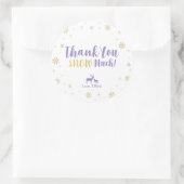 Winter wonderland, Custom Gold Bedankt Sticker (Tas)