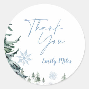 Winter Wonderland Dank Je Ronde Sticker