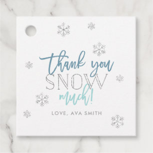 Winter Wonderland Dank u sneeuw veel blauw Bedankjes Labels