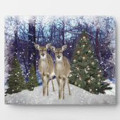 Winter Wonderland Deer en kerstboom Fotoplaat (Voorkant)