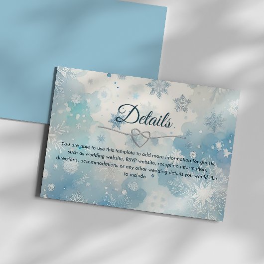 Winter Wonderland - Détails du Mariage Carte