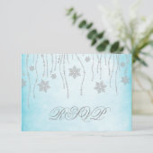 Winter Wonderland Diamond Snowflakes carte RSVP (Debout devant)