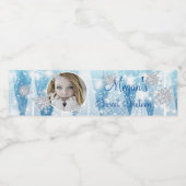 Winter Wonderland Diamond Snowflakes String Lights Waterfles Etiket (Enkel label)