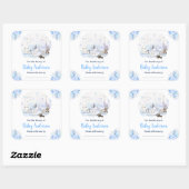 Winter Wonderland Dieren Baby shower Bookplate Vierkante Sticker (Vel)