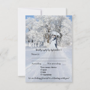 Winter Wonderland Dream Wedding RSVP Card Kaart