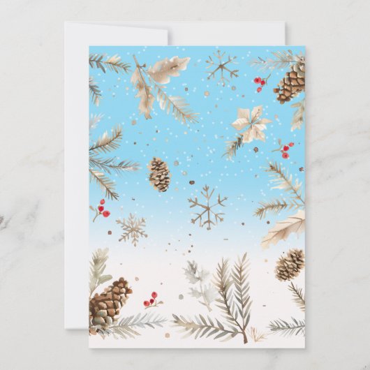 Winter Wonderland Dusty Blue Holiday Kaart (Achterkant)