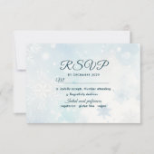 Winter Wonderland Dusty Blue RSVP Card Kaartje (Voorkant)