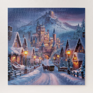 Winter Wonderland: een schemerdorp op de berg Legpuzzel
