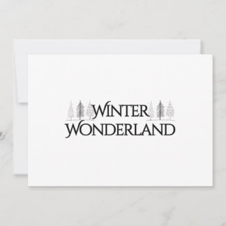 Winter Wonderland - Elegante tekst en pijnbomen Feestdagenkaart