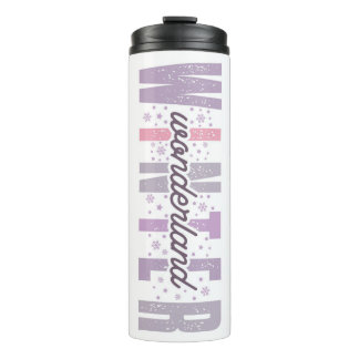 Winter Wonderland - Feestelijke Typografie Kunst Thermosbeker