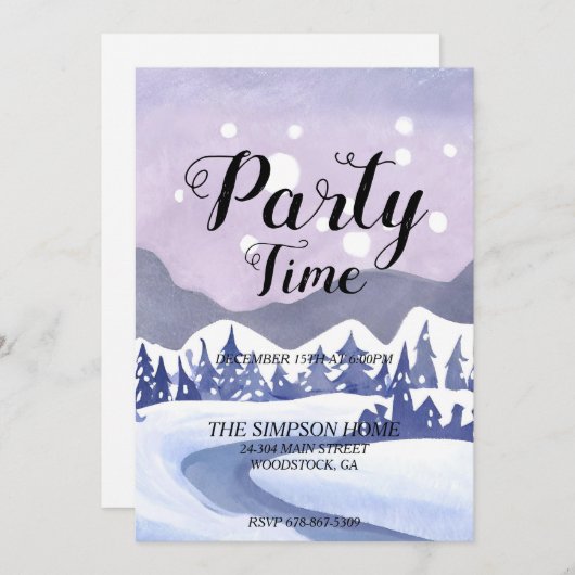 Winter Wonderland Fête de Noël Invitation (Devant / Derrière)