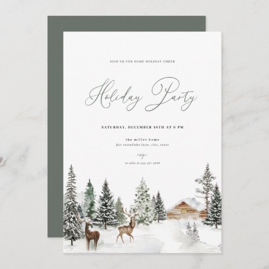 Winter Wonderland Fête Invitation (Devant / Derrière)