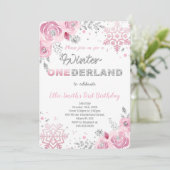 Winter Wonderland First Birthday Invitation (Debout devant)