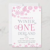 Winter Wonderland First Birthday Party Invitation (Devant)