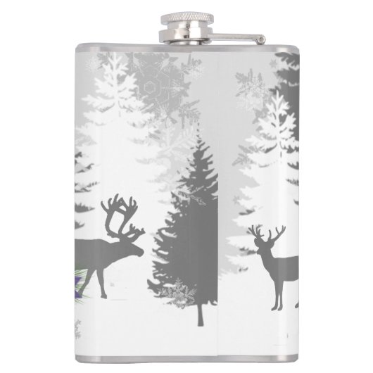 Winter Wonderland Flask - Paars Heupfles (Achterkant)