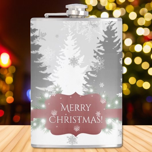 Winter Wonderland Flask - Red Heupfles