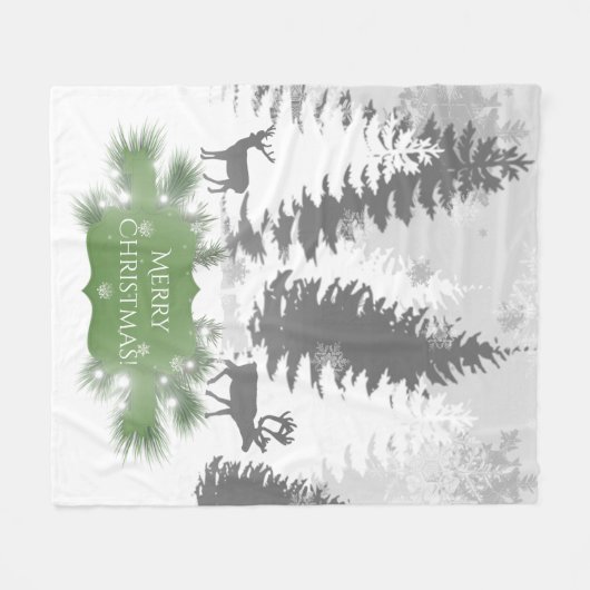 Winter Wonderland Fleece Blanket - Green (Voorkant (Horizontaal))