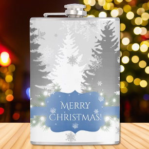 Winter Wonderland Fles - Blauw Heupfles