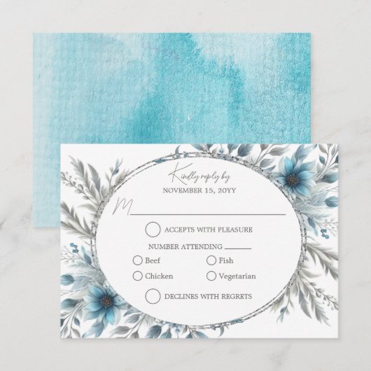 Winter Wonderland Floral RSVP (Devant / Derrière)