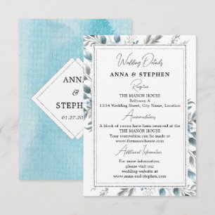 Winter Wonderland Floral Wedding Details Informatiekaartje