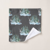 Winter Wonderland Forest Antlers Pine Trees Bad Handdoek (Wasdoekje)