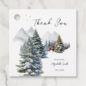 Winter Wonderland Forest Deer Het is koud buiten Bedankjes Labels (Voorkant)