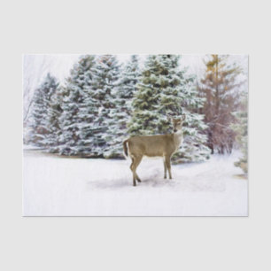 Winter Wonderland Forest met Deer KerstCraft Tissuepapier