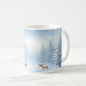 Winter Wonderland Forest Mug with Snow and Deer (Devant droit)