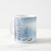 Winter Wonderland Forest Mug with Snow and Deer (Devant gauche)