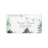 Winter Wonderland Forest String Lights Etiket (Voorkant)