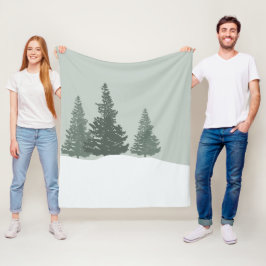 Winter Wonderland Forest Trees Fleece Deken