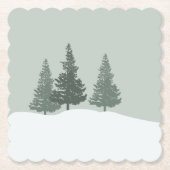 Winter Wonderland Forest Trees Kartonnen Onderzetters (Voorkant)