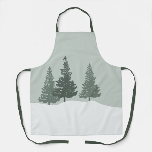 Winter Wonderland Forest Trees Schort (Voorkant)