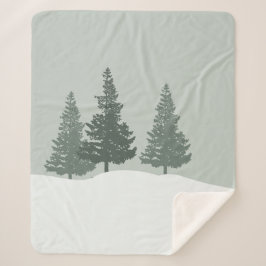 Winter Wonderland Forest Trees Sherpa Deken