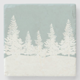 Winter Wonderland Forest Trees Stenen Onderzetter