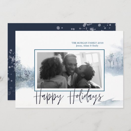 Winter Wonderland Foto Holiday Kaart (Voorkant / Achterkant)