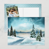 Winter Wonderland Foto Save the Date Briefkaart (Voorkant / Achterkant)