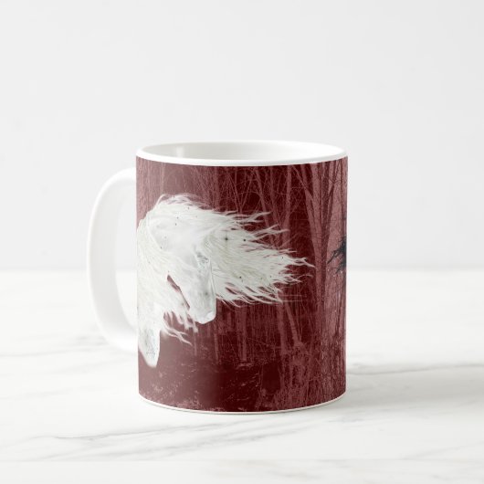 Winter Wonderland Friesian Horse 2-Sided Mug (Devant gauche)