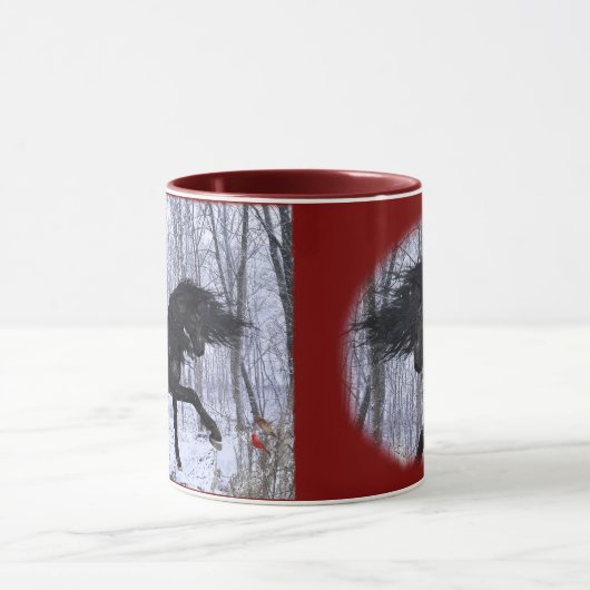 Winter Wonderland Friesian Horse Mug Mok (Midden)